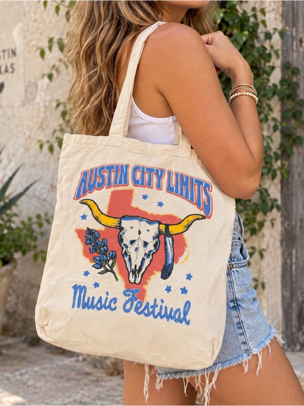 Austin City Limits Music Festival Canvas Tote Bag Texas Longhorn Western ACL
